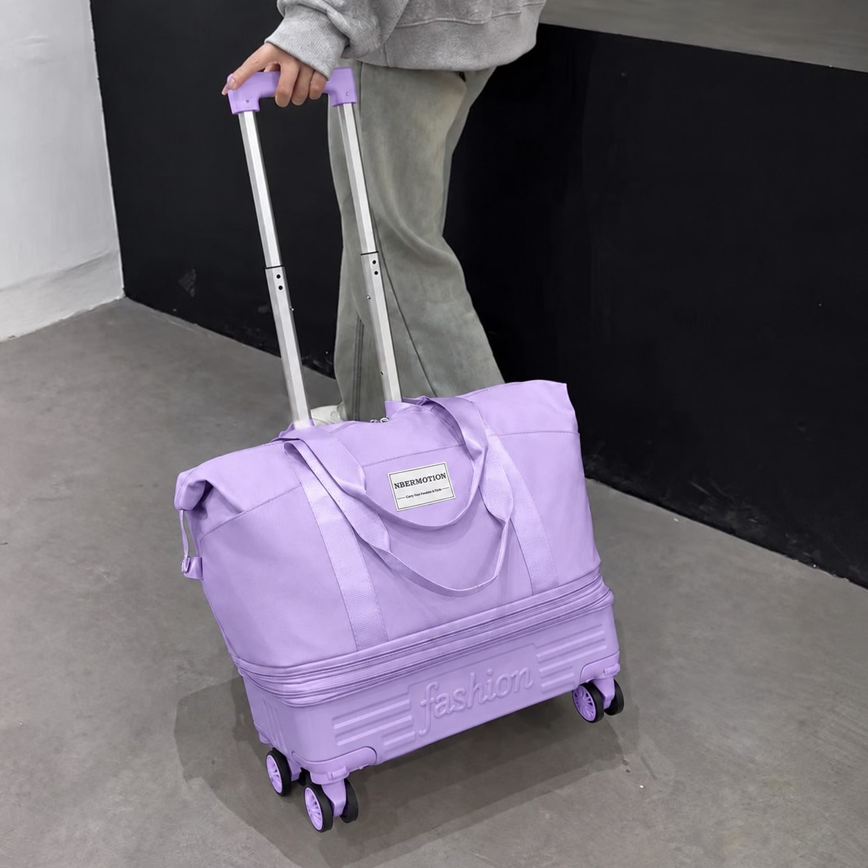 Foldable Rolling Luggage Bag - Borsa da viaggio espandibile con ruote,