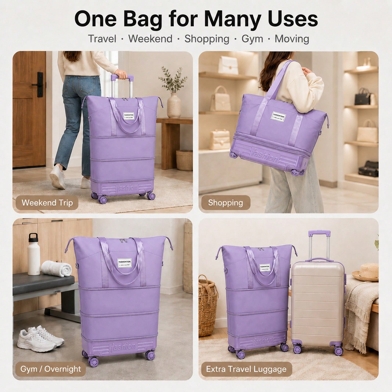 Borsa da viaggio espandibile c - Foldable Rolling Luggage Bag recensione e prezzo