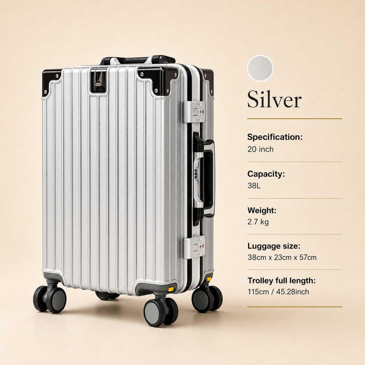 Valigia da cabina approvata da - Aluminum Frame Carry On Luggage recensione e prezzo